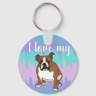Customisable English Bulldog Key Ring