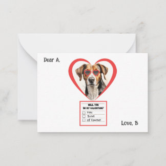Customisable English Foxhound Valentine  Card