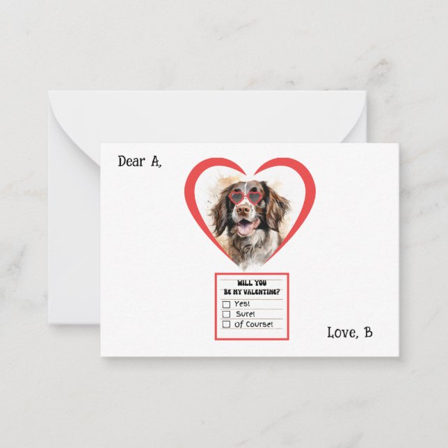 Customisable English Springer Spaniel Valentine  Card (Front)