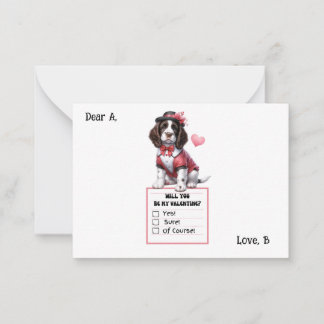 Customisable English Springer Spaniel Valentine  Card