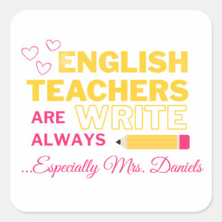 Customisable English Teacher Stickers