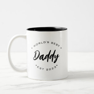 Customisable established year World's Best Daddy  Two-Tone Coffee Mug