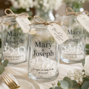 Customisable Etched Wedding Glass Favour