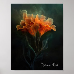 Customisable Ethereal Orange Flower Poster