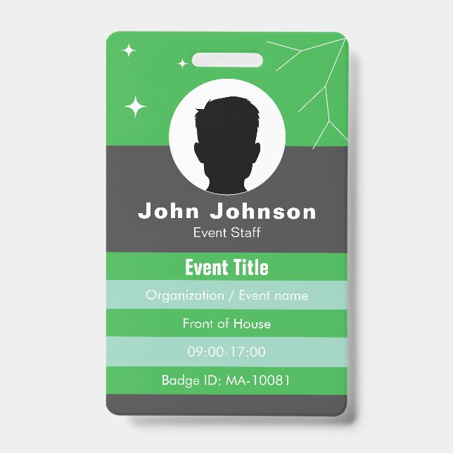 Customisable event badge ID (Front)