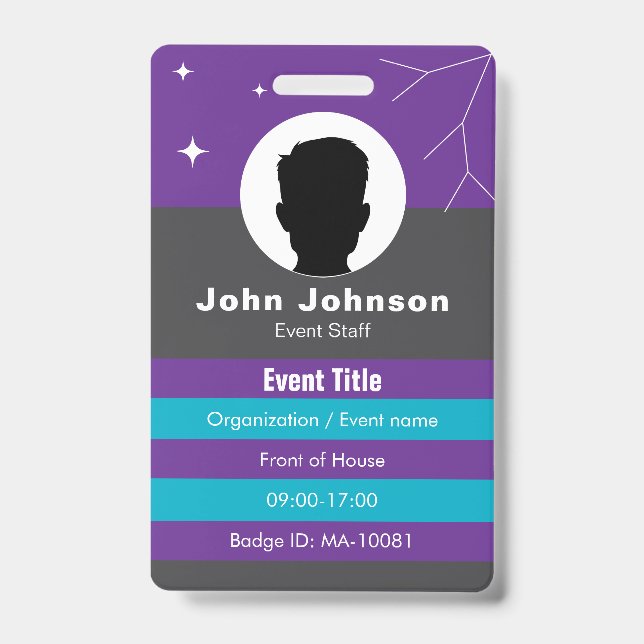 Customisable event badge ID (Front)