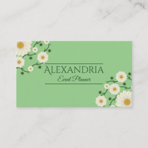 Customisable Event Planner Floral Daisy Business Card