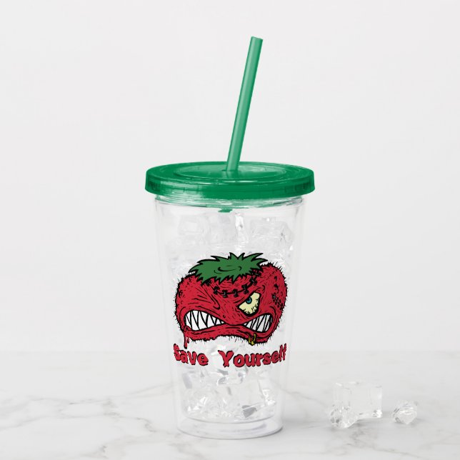 Customisable Evil Tomato Acrylic Tumbler (Back Ice)