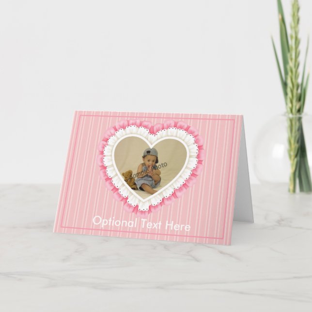 Customisable Eyelet Lace Heart Greeting Card (Front)