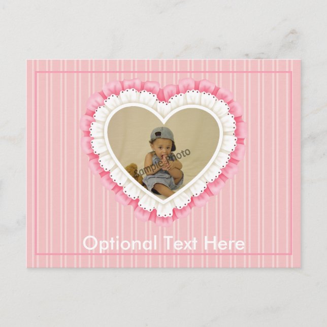 Customisable Eyelet Lace Heart Postcard (Front)