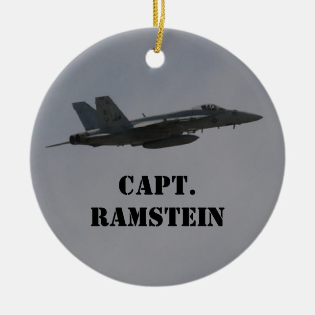 Customisable F18 Hornet Fighter Jet In Flight Ceramic Tree Decoration (Front)
