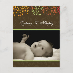 Customisable Fall  Birth Announcement Template