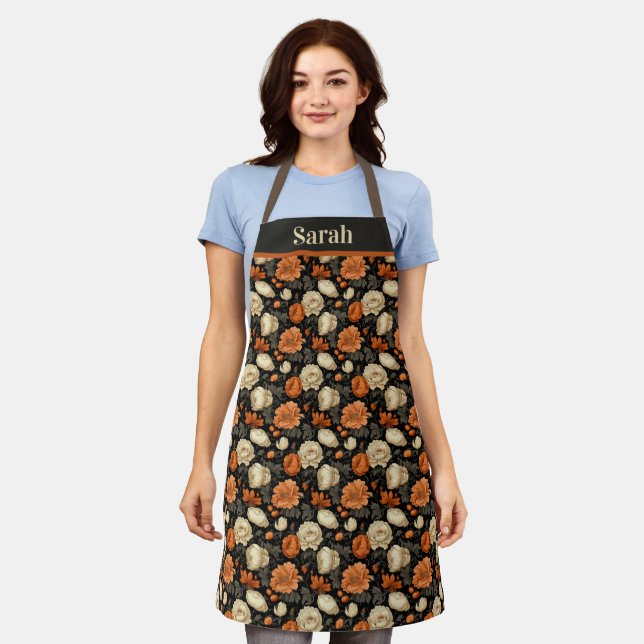 Customisable Fall Floral  Apron (Worn)