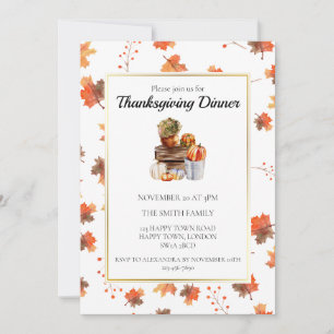 Customisable Fall Pumpkin Thanksgiving Dinner Invitation