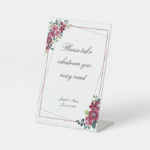 Customisable Fall Rose Bathroom Sign