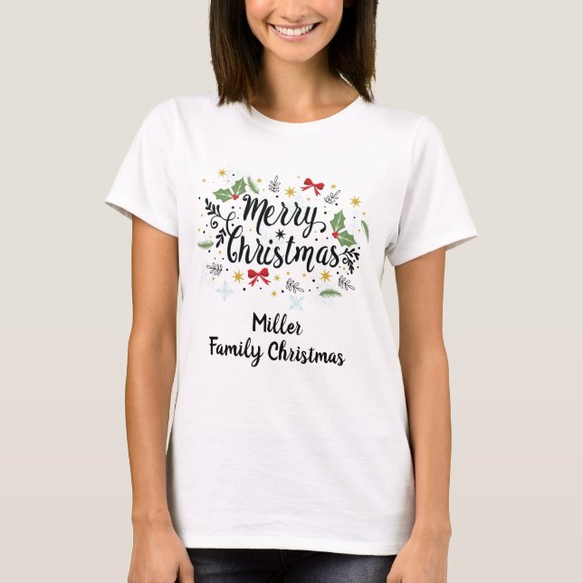 Customisable Family Christmas T-Shirt (Front)