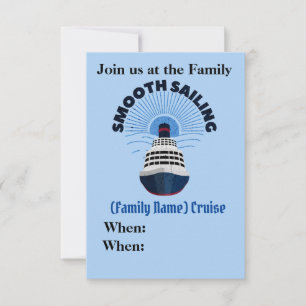 Customisable Family Cruise Vacation Smooth Sailing Save The Date