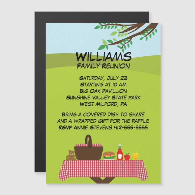 Customisable Family Reunion Magnetic Invitation (Front/Back)