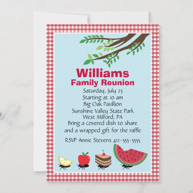 Customisable Family Reunion Picnic Invitation (Front)