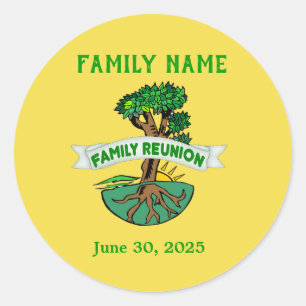 Customisable Family Tree Reunion Classic Round Sticker