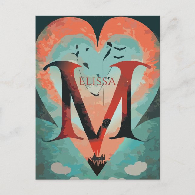 Customisable Fantasy Heart Postcard (Front)