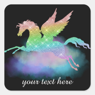 Customisable fantasy rainbow unicorn sticker