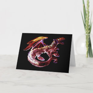 Customisable Fantasy Ruby Red Dragon Greeting Card