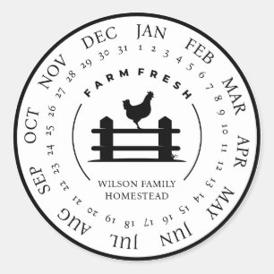 Customisable Farm Fresh Egg Carton Laid Date Classic Round Sticker