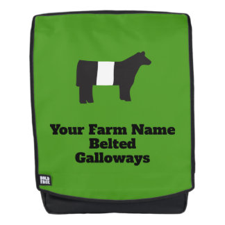 Customisable Farm Name Belted Galloway Backpack