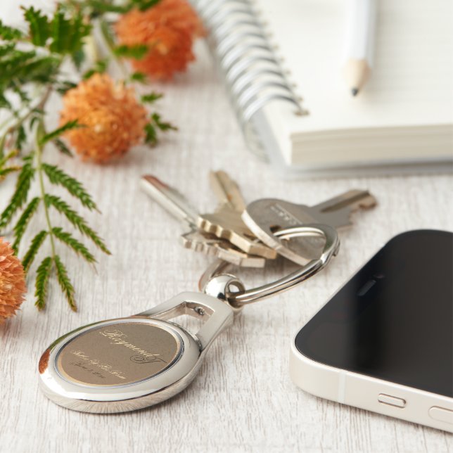 Customisable Father of the Bride Oval Keychain (Side)