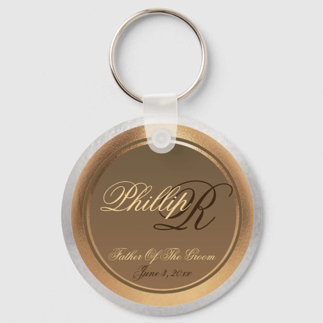 Customisable Father Of The Groom Keepsake Keychain (Front)