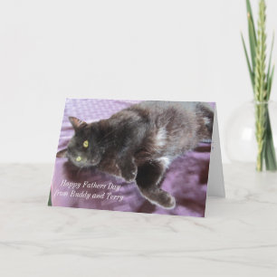 Customisable Father's Day Card with Cat