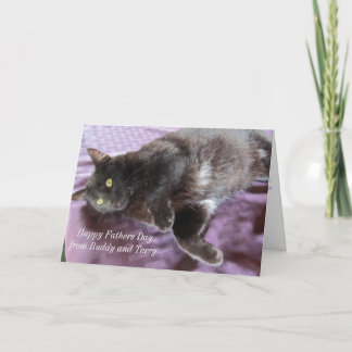 Customisable Father's Day Card with Cat