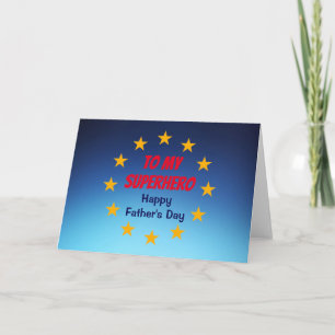 Customisable Father's Day novelty superhero Card