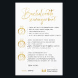 Customisable Faux Gold Bachelorette Scavenger<br><div class="desc">Beautiful customisable Bachelorette Scavenger Hunt Game! You can personalise it with your games,  the points,  and the bride's name.</div>