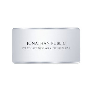 Customisable Faux Silver Modern Simple Template Label