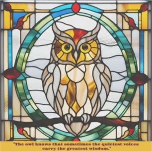 Customisable Faux Stained Glass Owl Sticker