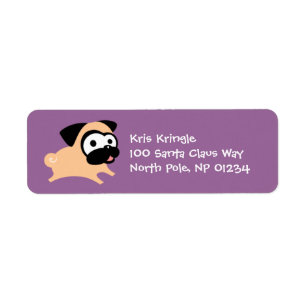 Customisable Fawn Pug (Run) Return Address Labels