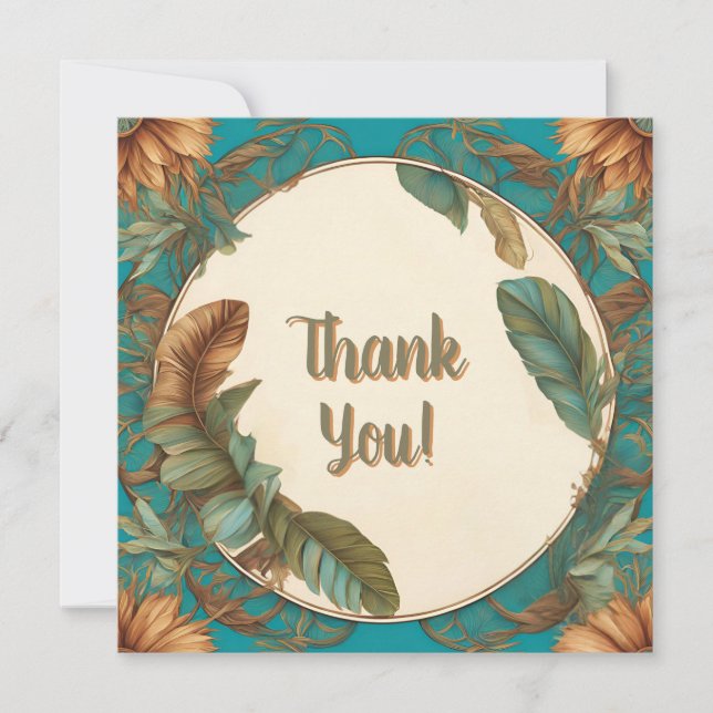 Customisable Feathers Thank You Discount Holiday Card (Front)