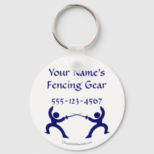 Customisable Fencing Bag Tag - Blue Key Ring