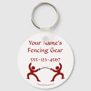 Customisable Fencing Bag Tag - Red Key Ring