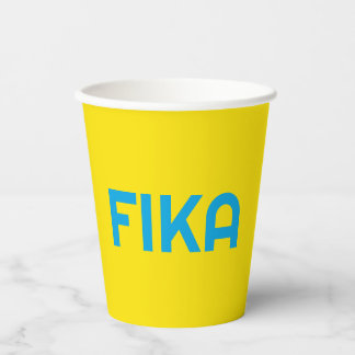 Customisable FIKA Bold Yellow and Blue Paper Cups