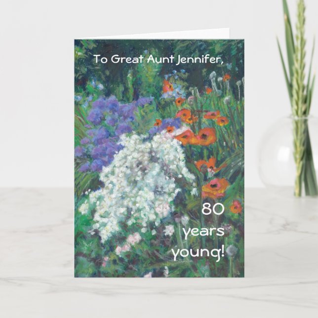 Customisable Fine Art Greeting Card, June Garden Card (Front)