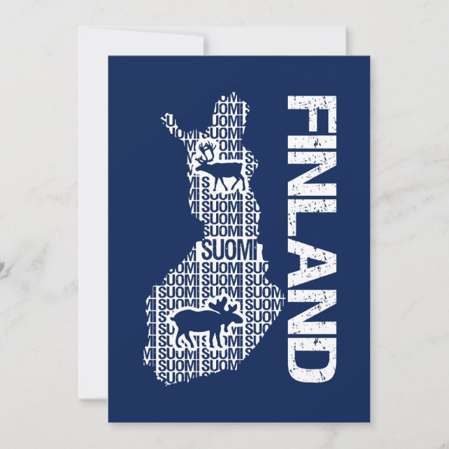 Customisable FINLAND MAP invitation (Front)