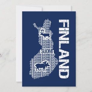 Customisable FINLAND MAP invitation