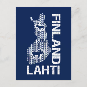 Customisable FINLAND MAP postcard - Lahti