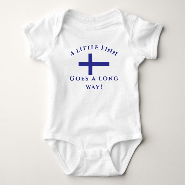 Customisable Finnish Patriotic Baby Bodysuit (Front)