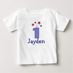 Customisable Firecracker First birthday shirt 1 yr