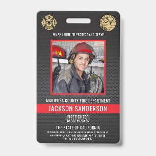 Customisable Firefighter Fire Department Employee ID Badge