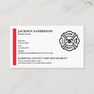 Customisable Firefighter Logo Fire Department Business Card